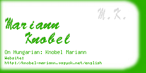 mariann knobel business card